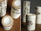 diy birch wood candle holders