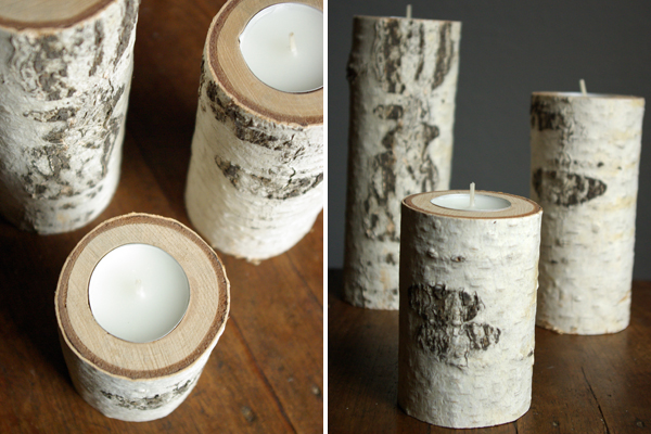 diy birch wood candle holders (via oleanderandpalm)