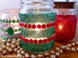 glitter tealight candle holders