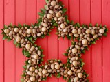 DIY Nut Star Christmas Wreath