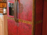 vintage steamer trunk fridge