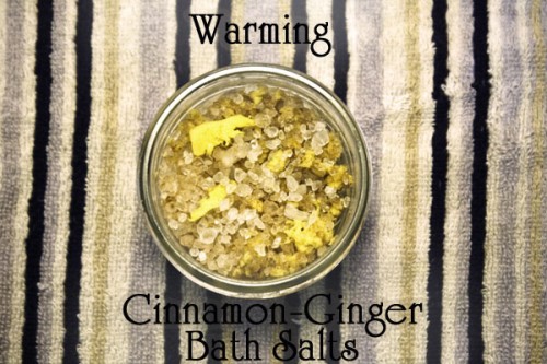 warming ginger and cinnamon bath salts (via crunchybetty)