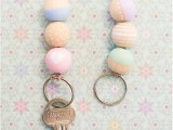 wooden beads key chain