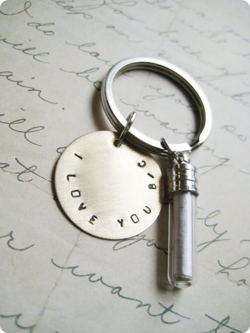 mesage in a bottle key ring (via cutoutandkeep)