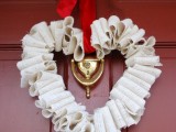 White Burlap Heart Wreath Tutorial