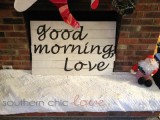 ‘Good morning’ distressed sign