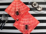 red spider napkins