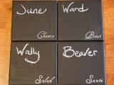 chalkboard coasters of simple tiles