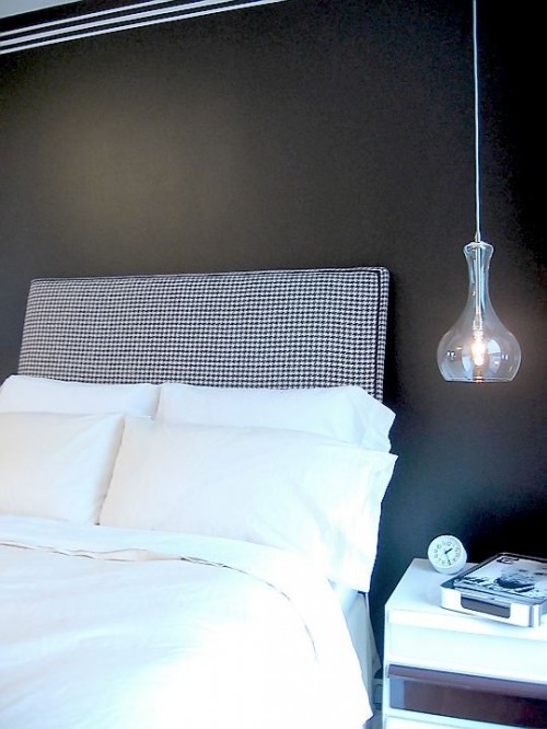 styish sheer glass hanging lamps are nice for a contemporary or Scandinavian bedroom