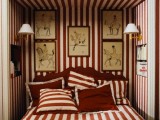 Home Of Patrick And Lorraine Frey: Striped Bedroom
