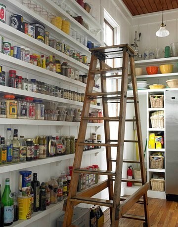 Vintage ladder for a modern pantry