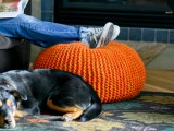 knitted pouf