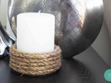 rope wrapped candle holder