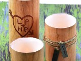 faux wood candles