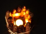 pine cone candle holder
