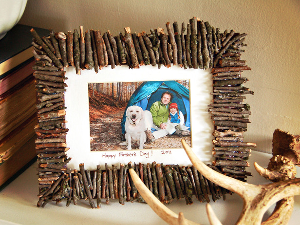 frame decorated with twigs