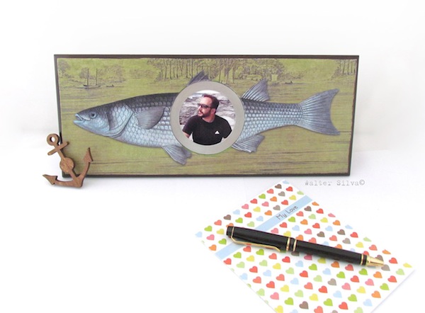 fish themed rustic frame