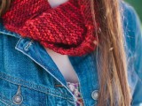 red fall scarf