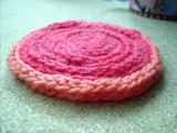 Vibrant DIY Round Knitted Coaster
