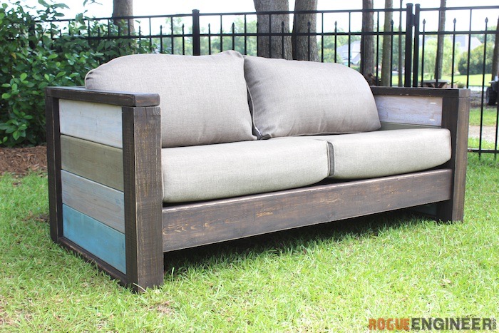 Cozy diy wood plank loveseat with free plans  1