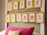 headboard of picture frames