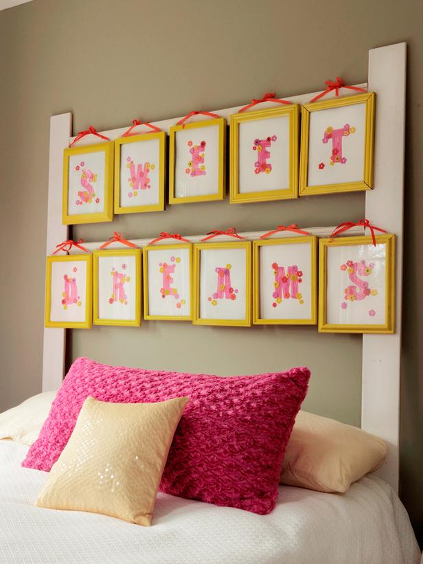 headboard of picture frames