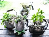old fashioned kettles garden