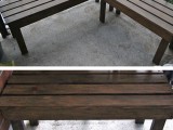 outdoor wooden bench