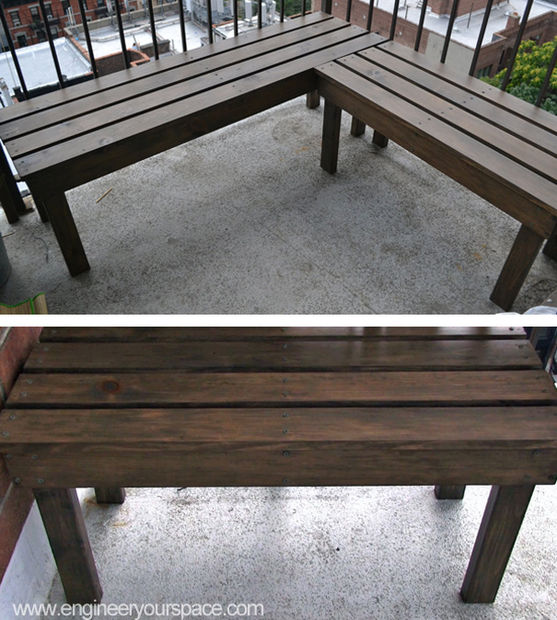 outdoor wooden bench (via instructables)