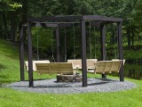 outdoor hanging benches