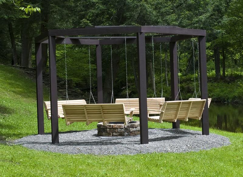 outdoor hanging benches (via forums)