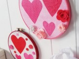 embroidery hoop Valentine decorations