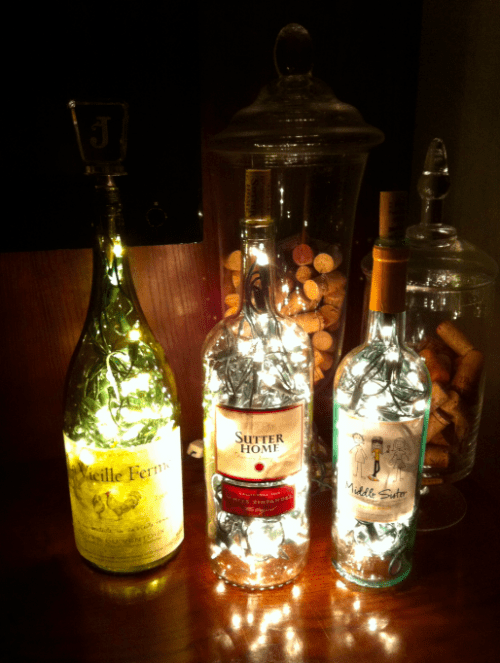 DIY recycled bottle lamps
