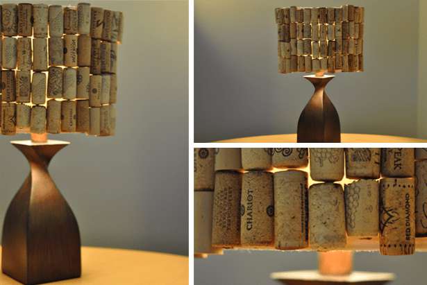 DIY wine cork lamp