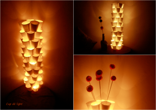 DIY cups lamp (via aditiodyssey)