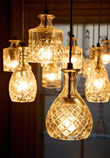 Crystal Decanters As Pendant Lights