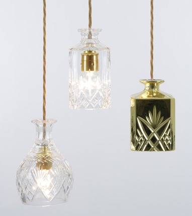 Crystal Decanters As Pendant Lights