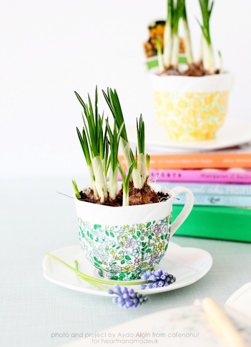 Cute Decoupage DIY Spring-Inspired Planters