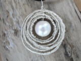 romantic pearl and wire necklace