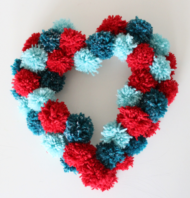 Cute Diy Pompoms Wreath For Valentines Day