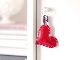 leather heart key ring