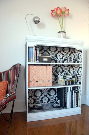 Decorating Cabinet With Wallpaper