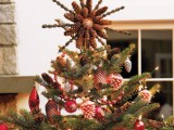 Decorating Christmas Tree With Pinecones