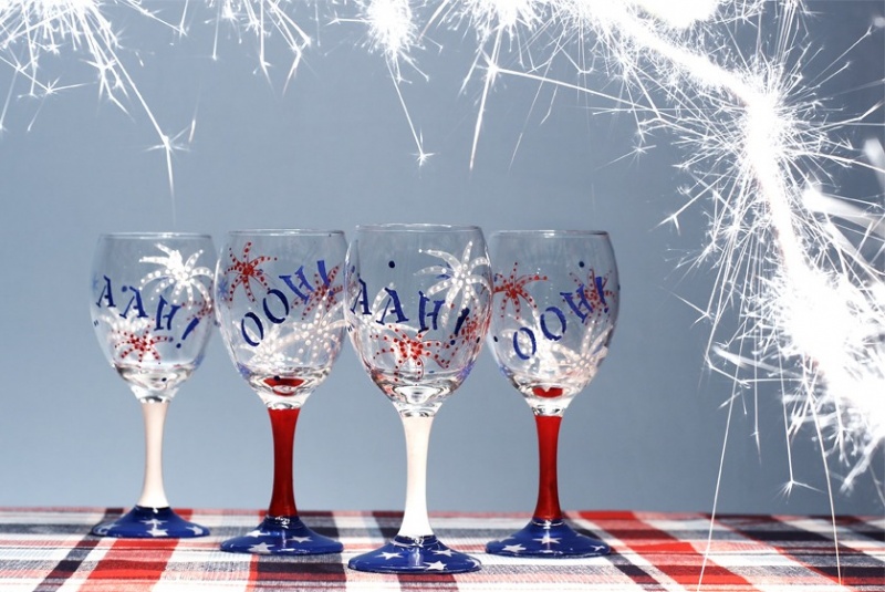 Decorating Glasses For 4th Of July