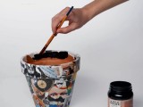 Decorating Planter In Paper Mache Style