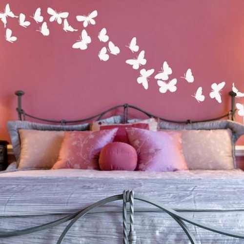 if you have a pink wall, white butterfly decals will stand out on it very well