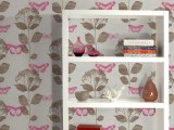 botanical and butterfly print wallpaper is a stylish idea for a space with a light vintage feel