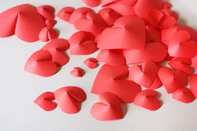 Diy 3d Wall Paper Hearts For Valentines Day Decor