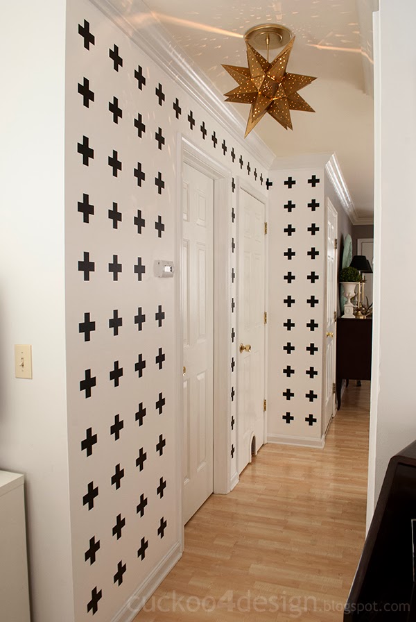 black and white cross wall