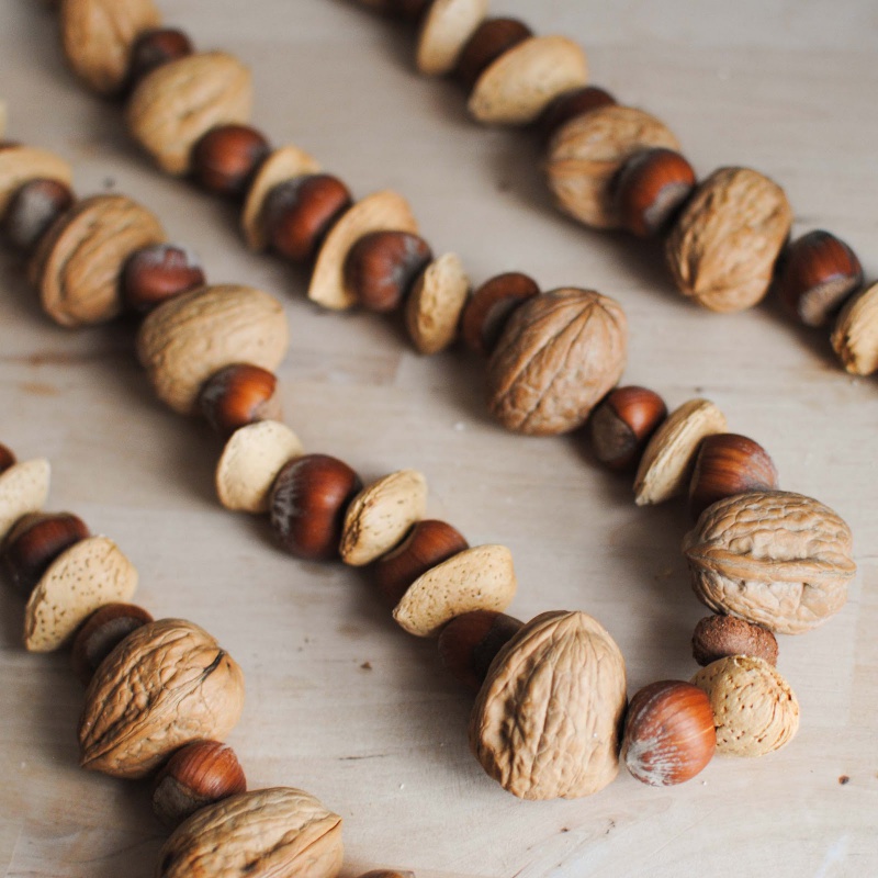 nuts and acorns garland